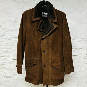 The Leather Shop Suede Jacket 38 Tall Faux Fur Lined Western Rancher Vintage 70s